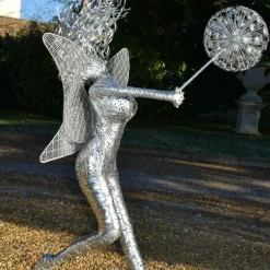 Statues & Sculptures Fairies^Luna Fairy Metal Wire Garden Sculpture
