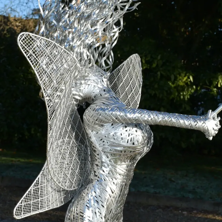 Statues & Sculptures Fairies^Luna Fairy Metal Wire Garden Sculpture