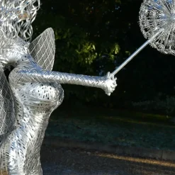 Statues & Sculptures Fairies^Luna Fairy Metal Wire Garden Sculpture