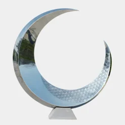 Statues & Sculptures Floor Standing|Abstract^Lunar Orbit 120cm Silver Metal Indoor Sculpture