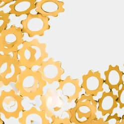 Statues & Sculptures Table Top|Abstract^Lunar Sphere 48cm Gold Metal Indoor Sculpture
