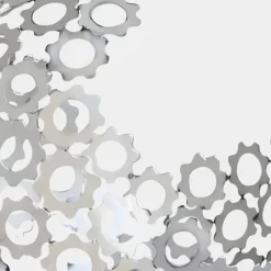 Statues & Sculptures Table Top|Abstract^Lunar Sphere 44cm Silver Metal Indoor Sculpture