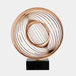 Statues & Sculptures Table Top|Abstract^Luxe Sphere 67cm Copper Metal Indoor Sculpture
