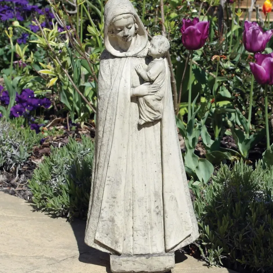 Statues & Sculptures Virgin Mary^Madonna and Baby 54cm Stone Garden Statue