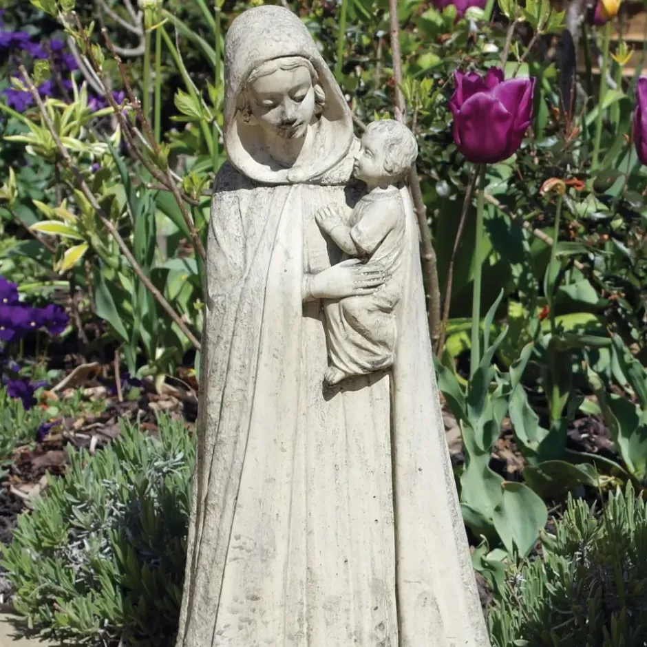 Statues & Sculptures Virgin Mary^Madonna and Baby 54cm Stone Garden Statue