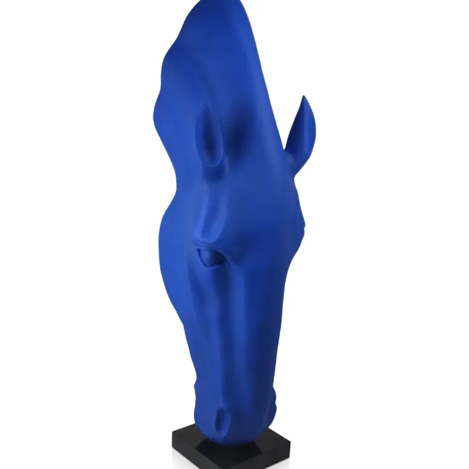 Statues & Sculptures Floor Standing|Animals^Majestic Horse Head 151cm Blu Blue Resin Sculpture