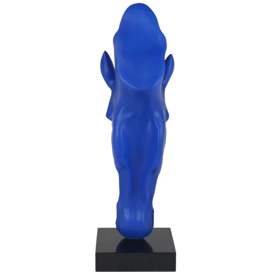 Statues & Sculptures Floor Standing|Animals^Majestic Horse Head 70cm Blu Blue Resin Sculpture
