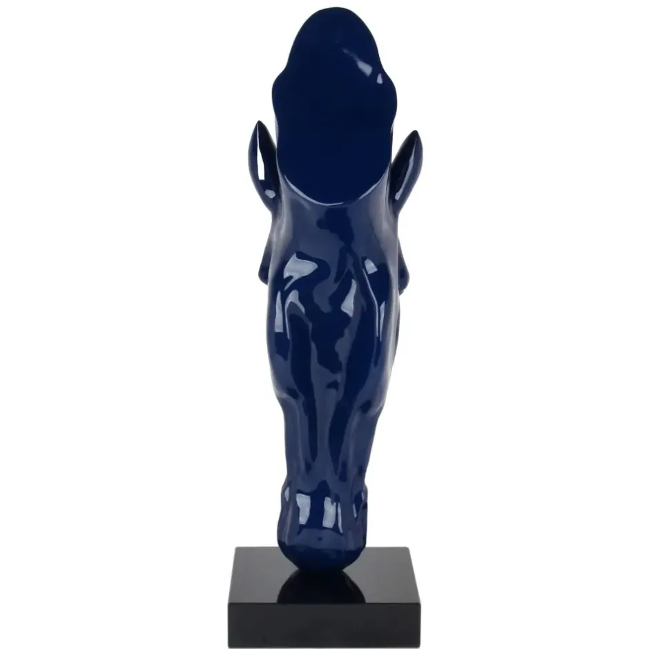 Statues & Sculptures Floor Standing|Animals^Majestic Horse Head 70cm Blue Resin Indoor Sculpture