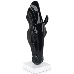 Statues & Sculptures Floor Standing|Animals^Majestic Horse Head 70cm Black Resin Indoor Sculpture