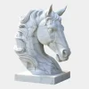 Statues & Sculptures Horses|Modern^Majestic Horse Head 120cm White Marble Garden Statue