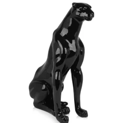 Statues & Sculptures Floor Standing|Animals^Majestic Panther 78cm Black Resin Indoor Sculpture