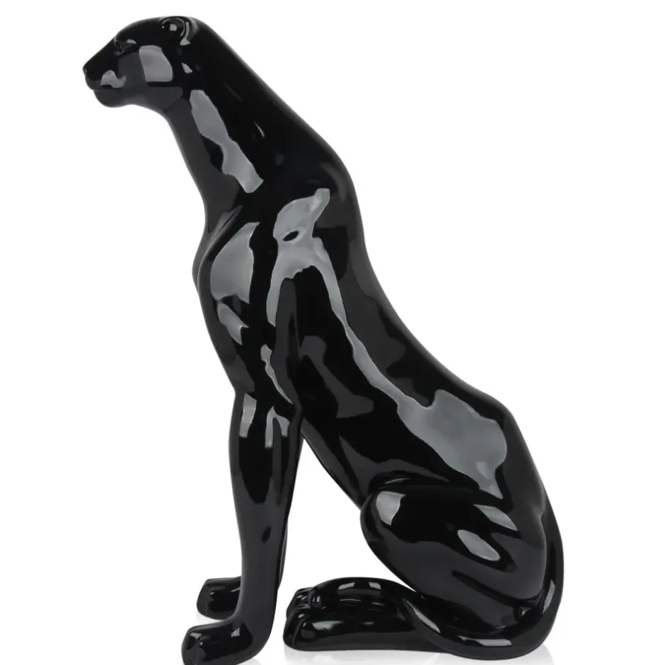 Statues & Sculptures Floor Standing|Animals^Majestic Panther 78cm Black Resin Indoor Sculpture