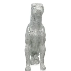 Statues & Sculptures Floor Standing|Animals^Majestic Panther 80cm Silver Resin Indoor Sculpture