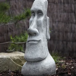 Statues & Sculptures Easter Island Heads^Male Easter Island Head Stone Garden Ornament