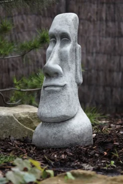 Statues & Sculptures Easter Island Heads^Male Easter Island Head Stone Garden Ornament