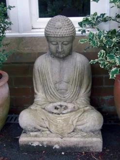 Statues & Sculptures Buddha^Meditation Buddha Stone Garden Statue