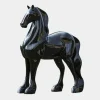 Statues & Sculptures Horses|Contemporary^Midnight Stallion 200cm Black Marble Garden Statue