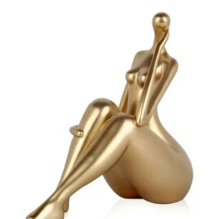 Statues & Sculptures Figurative|Table Top^Mindful Grace 26cm Gold Resin Indoor Sculpture