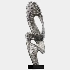 Statues & Sculptures Floor Standing|Abstract^Mirage Evolution 110cm Silver Metal Indoor Sculpture