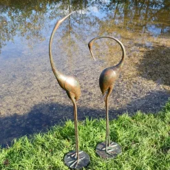 Statues & Sculptures Cranes^Modern Cranes Bronze Metal Garden Ornaments