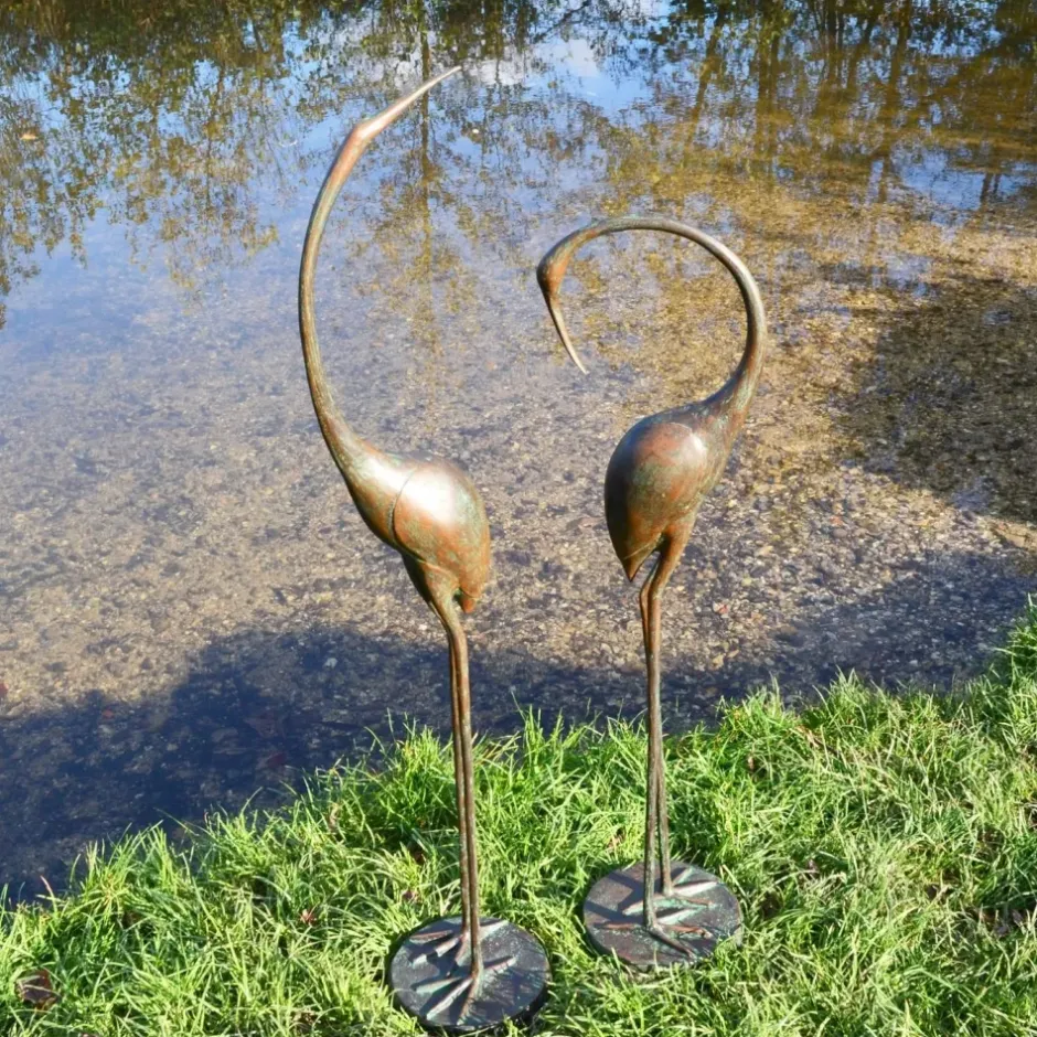 Statues & Sculptures Cranes^Modern Cranes Bronze Metal Garden Ornaments