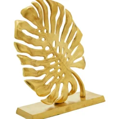 Statues & Sculptures Table Top|Contemporary^Monsera Leaf 37cm Gold Metal Indoor Sculpture