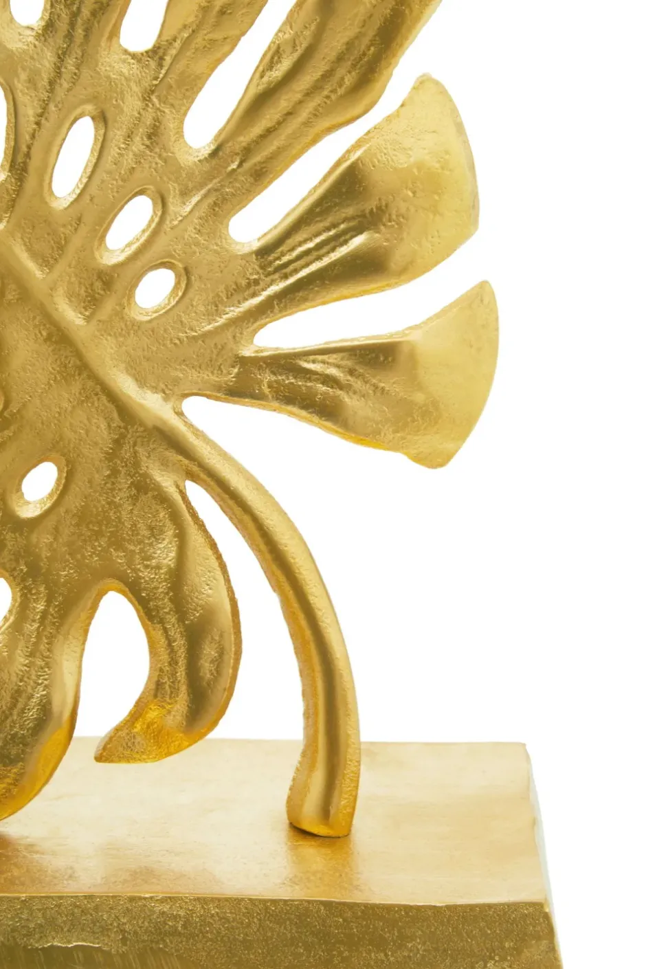 Statues & Sculptures Table Top|Contemporary^Monsera Leaf 37cm Gold Metal Indoor Sculpture