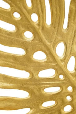 Statues & Sculptures Table Top|Contemporary^Monsera Leaf 37cm Gold Metal Indoor Sculpture