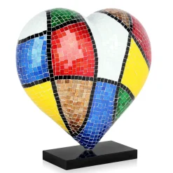 Statues & Sculptures Table Top|Pop Art^Mosaic Heart v2 46cm Pop Art Resin Indoor Sculpture