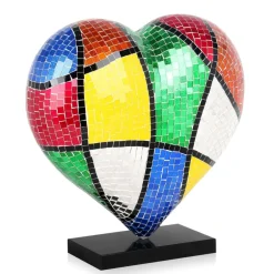 Statues & Sculptures Table Top|Pop Art^Mosaic Heart v1 46cm Pop Art Resin Indoor Sculpture