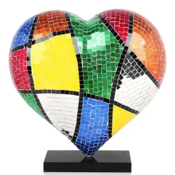 Statues & Sculptures Table Top|Pop Art^Mosaic Heart v1 46cm Pop Art Resin Indoor Sculpture