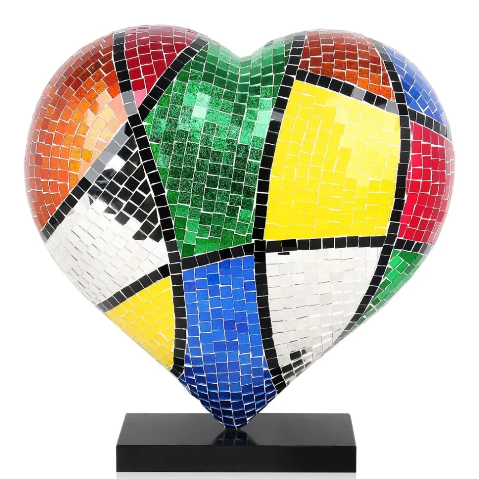 Statues & Sculptures Table Top|Pop Art^Mosaic Heart v1 46cm Pop Art Resin Indoor Sculpture