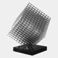Statues & Sculptures Floor Standing|Abstract^Multiverse 120cm Silver Geometric Metal Garden Sculpture