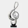 Statues & Sculptures Floor Standing|Abstract^Musical Pulse 106cm Silver Metal Indoor Sculpture
