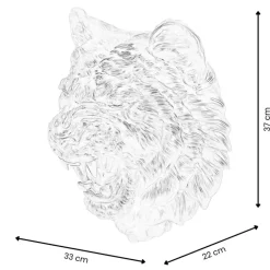 Statues & Sculptures Wall Art|Animals^Mystic Tiger 37cm White Resin Wall Sculpture