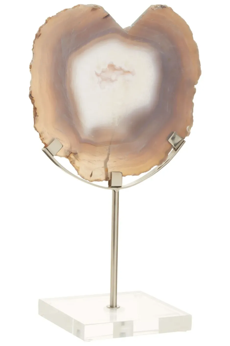 Statues & Sculptures Table Top|Abstract^Mystical Agate 30cm White & Silver Stone Indoor Sculpture
