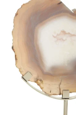 Statues & Sculptures Table Top|Abstract^Mystical Agate 30cm White & Silver Stone Indoor Sculpture