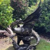 Statues & Sculptures Dragons^Mystical Dragon 232cm Bronze Metal Garden Statue