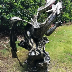 Statues & Sculptures Dragons^Mystical Dragon 232cm Bronze Metal Garden Statue
