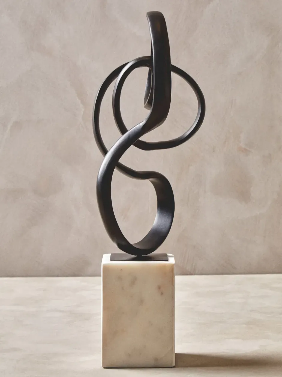 Statues & Sculptures Table Top|Abstract^Mystical Grace 60cm Black Metal Indoor Sculpture