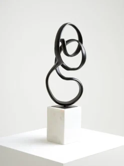 Statues & Sculptures Table Top|Abstract^Mystical Grace 60cm Black Metal Indoor Sculpture
