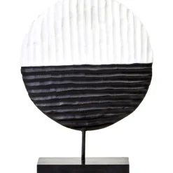 Statues & Sculptures Table Top|Abstract^Night & Day 41cm Black & White Wood Indoor Sculpture