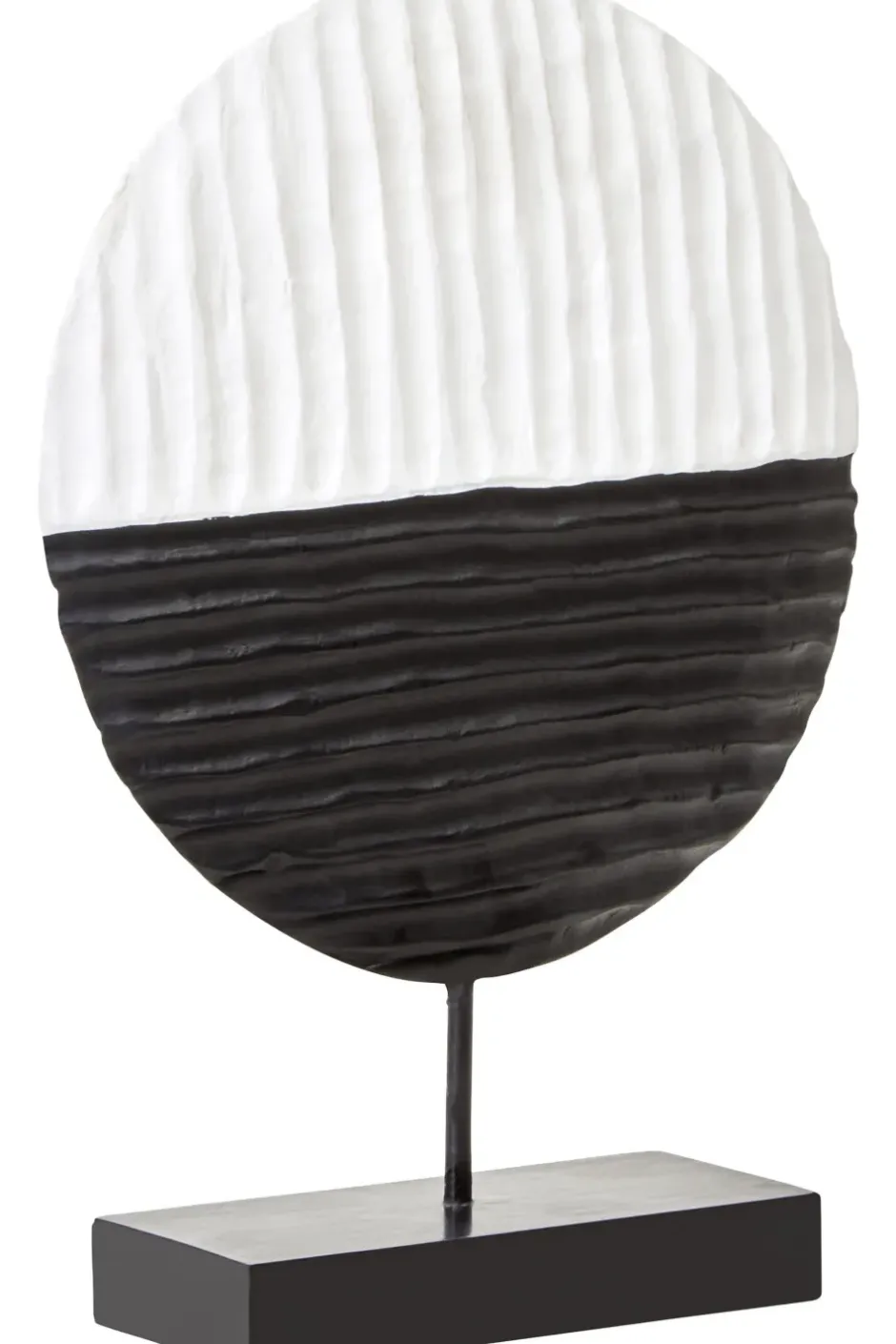 Statues & Sculptures Table Top|Abstract^Night & Day 41cm Black & White Wood Indoor Sculpture