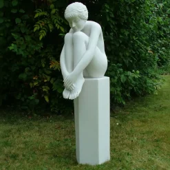 Statues & Sculptures Modern^Nude Melina on Column Marble Garden Statue