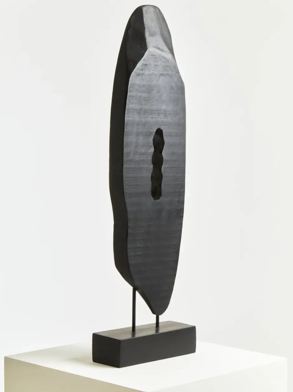 Statues & Sculptures Table Top|Abstract^Obsidian Essence 70cm Black Wood Indoor Sculpture