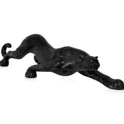 Statues & Sculptures Table Top|Animals^Obsidian Panther 24cm Black Resin Indoor Sculpture