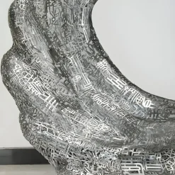 Statues & Sculptures Floor Standing|Abstract^Oceanic Wave 117cm Gold Metal Indoor Sculpture