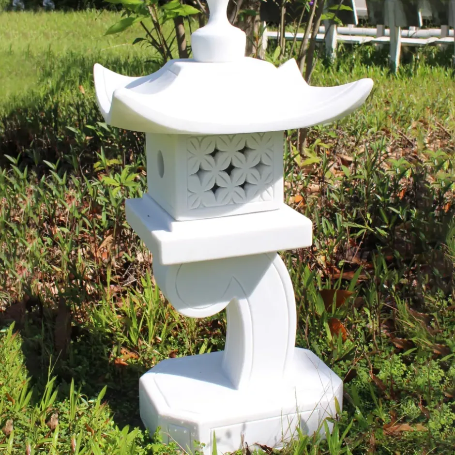Statues & Sculptures Pagodas^One Tier Japanese Pagoda Lantern Marble Garden Ornament