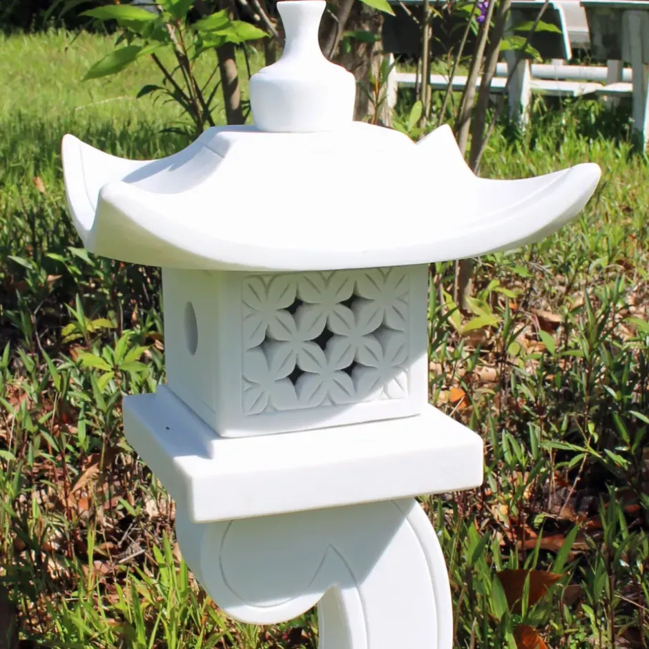 Statues & Sculptures Pagodas^One Tier Japanese Pagoda Lantern Marble Garden Ornament