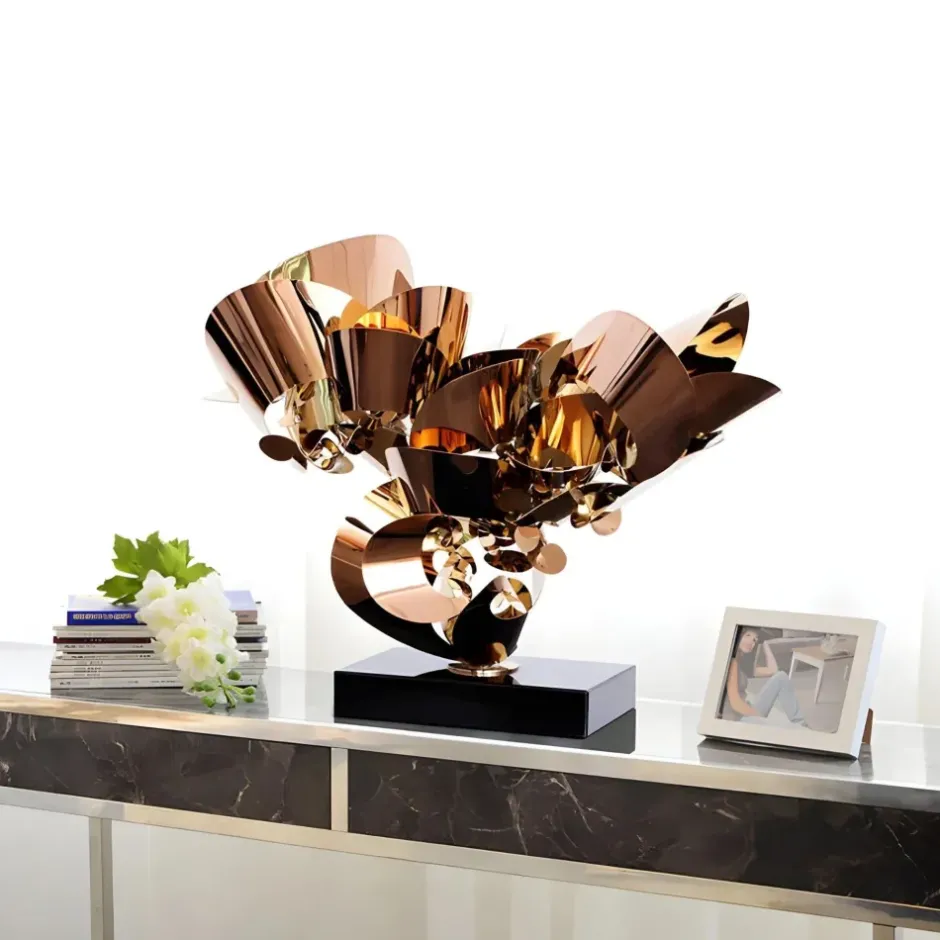 Statues & Sculptures Table Top|Abstract^Opal Bloom 53cm Copper Metal Indoor Sculpture